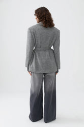 Self-Belted Double Breasted Jacket